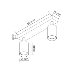 Kinkiet GU10 LED  ruchomy x2 czarny-30843