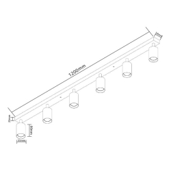 Kinkiet GU10 LED  ruchomy x6 czarny-30849