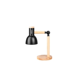 Lampa biurkowa Woody E27 czarna+drewno-31915