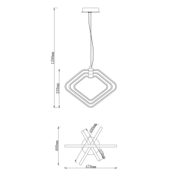 Lampa wisząca LED Mesto 39W 47x35cm 4000K czarny-32169